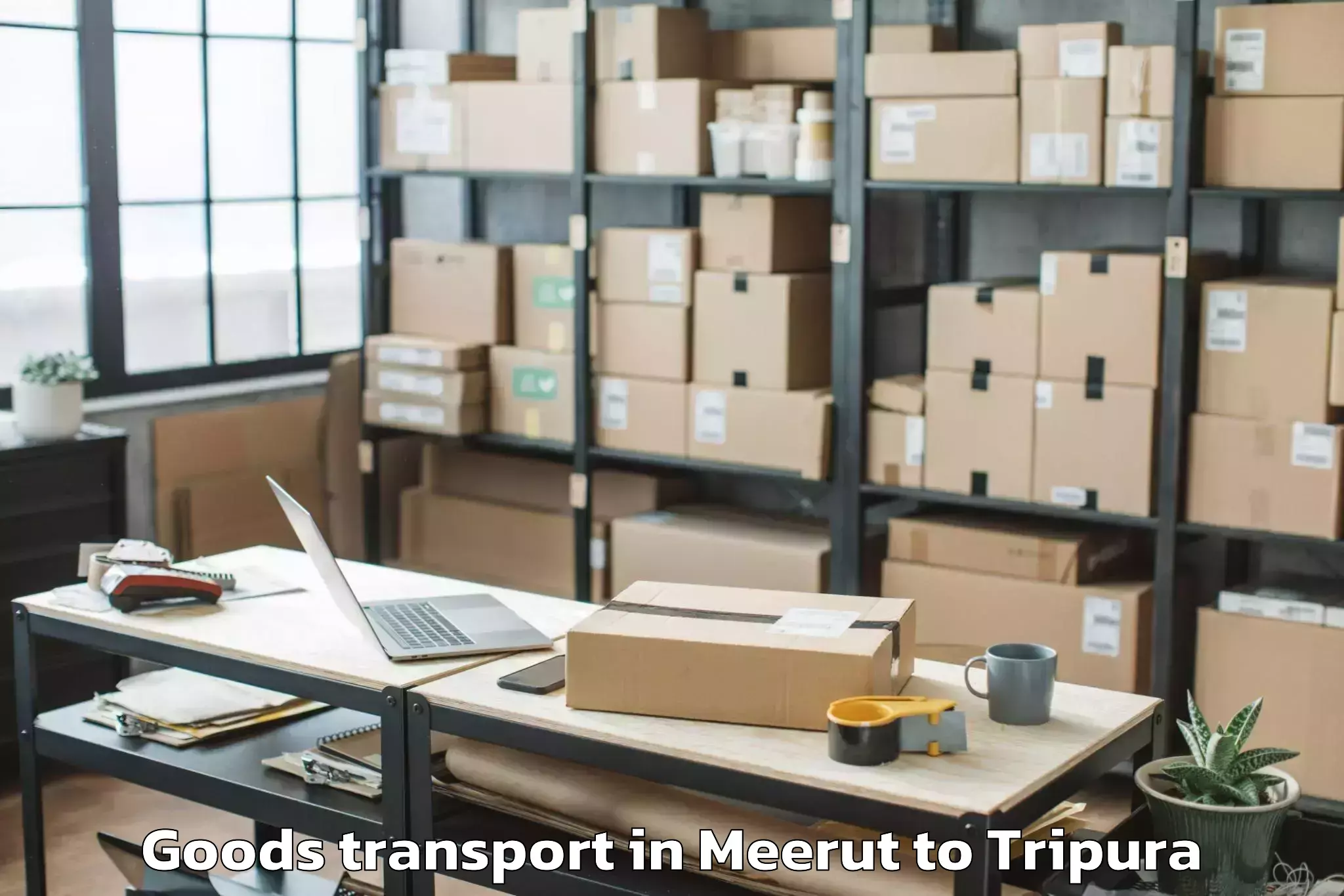 Leading Meerut to Manughat Goods Transport Provider